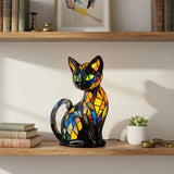 Gato Místico - Lâmpada em Vitral