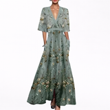 Valentina - Vestido Maxi Elegante com Decote