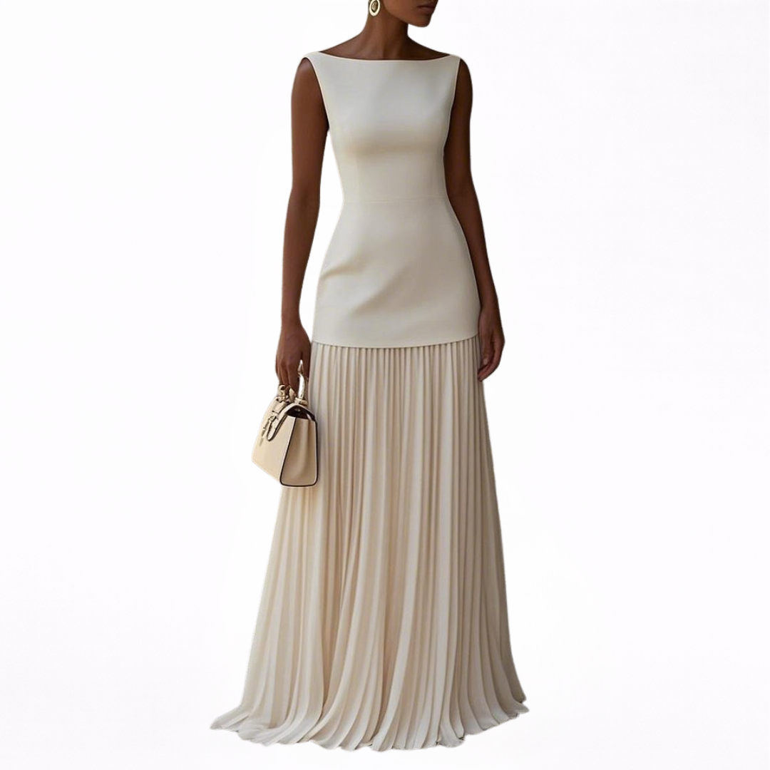 Celeste - Vestido Maxi Plissado