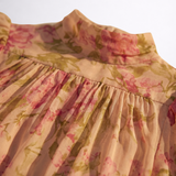 Rosario - Vestido Longo Floral em Chiffon
