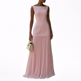 Celeste - Vestido Maxi Plissado
