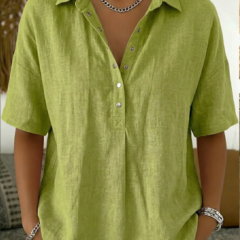 Douro - Blusa com Gola e Detalhe em Botões