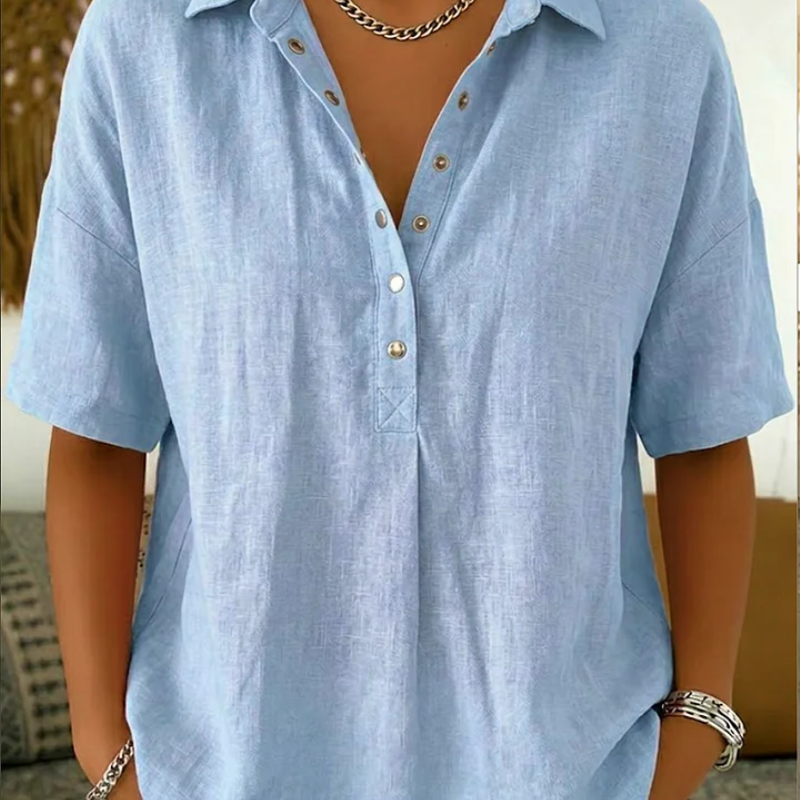 Douro - Blusa com Gola e Detalhe em Botões