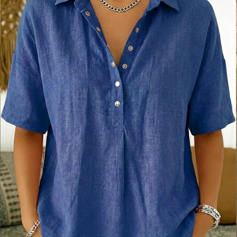 Douro - Blusa com Gola e Detalhe em Botões
