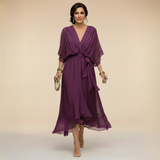 Monica - Vestido em Chiffon com Decote em V