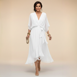 Monica - Vestido em Chiffon com Decote em V