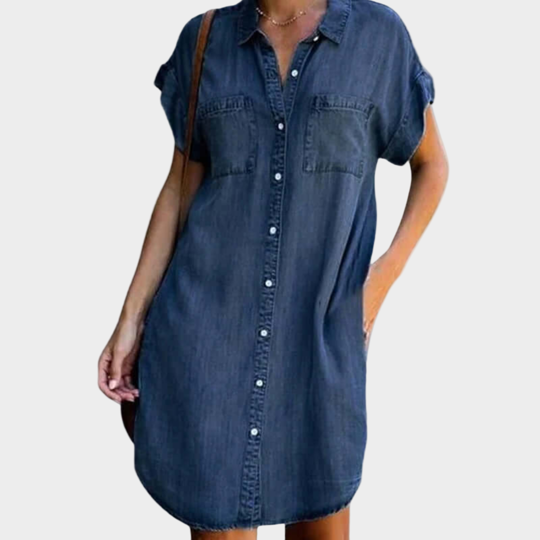Vestido de ganga descontraído