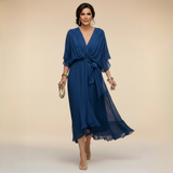 Monica - Vestido em Chiffon com Decote em V