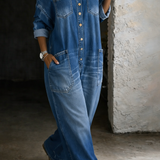 Sofia | Macacão Denim com Ombros Descobertos