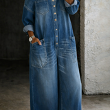 Sofia | Macacão Denim com Ombros Descobertos