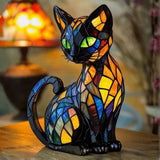 Gato Místico - Lâmpada em Vitral