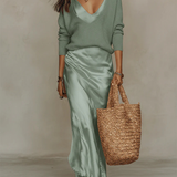 Elena - Vestido Midi em Cetim