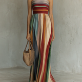 Vestido Comprido Colorido sem Mangas