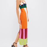 Paloma - Vestido Maxi Colorido às Riscas