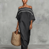 Amélia - Vestido maxi feminino minimalista em linho