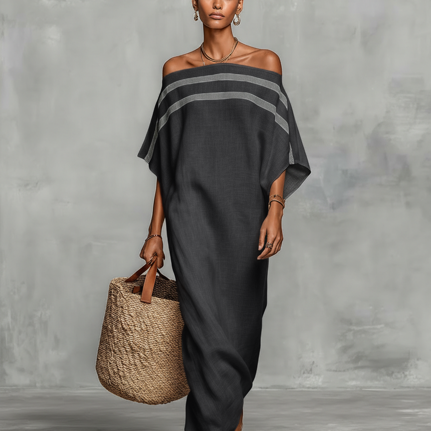 Vestido Maxi de Linho Minimalista