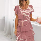 Chantal – Vestido Elegante Fluido com Folhos