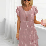 Isabelle – Vestido Elegante Fluido com Folhos