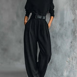 Isa - Conjunto preto de duas peças com cinto