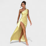 Ariel - Vestido Assimétrico Cetim