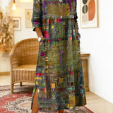 Manuela | Vestido Denim com Patchwork Étnico
