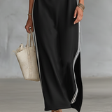 Vestido Maxi de Jersey com Gola de Botões