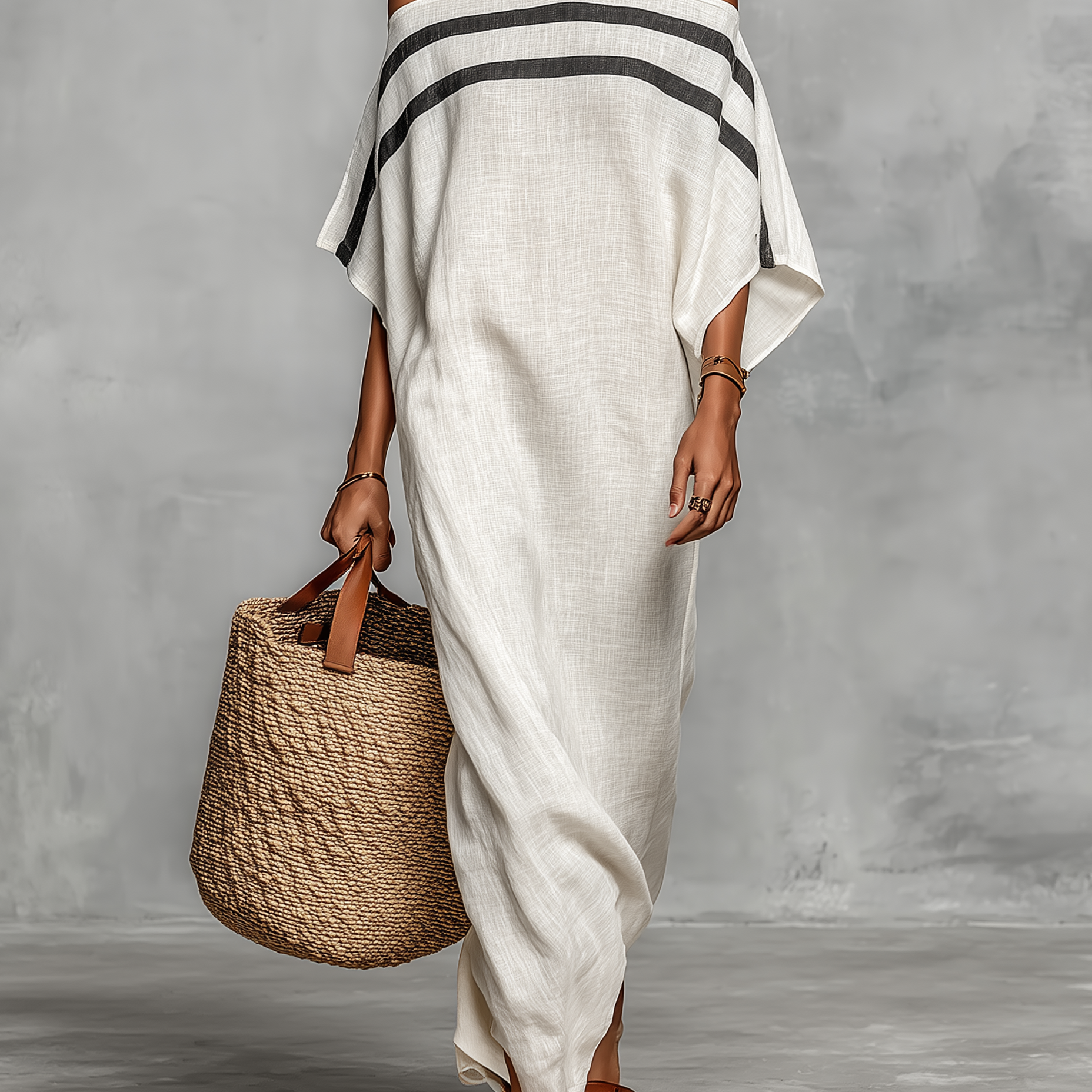 Vestido Maxi de Linho Minimalista