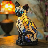 Gato Místico - Lâmpada em Vitral