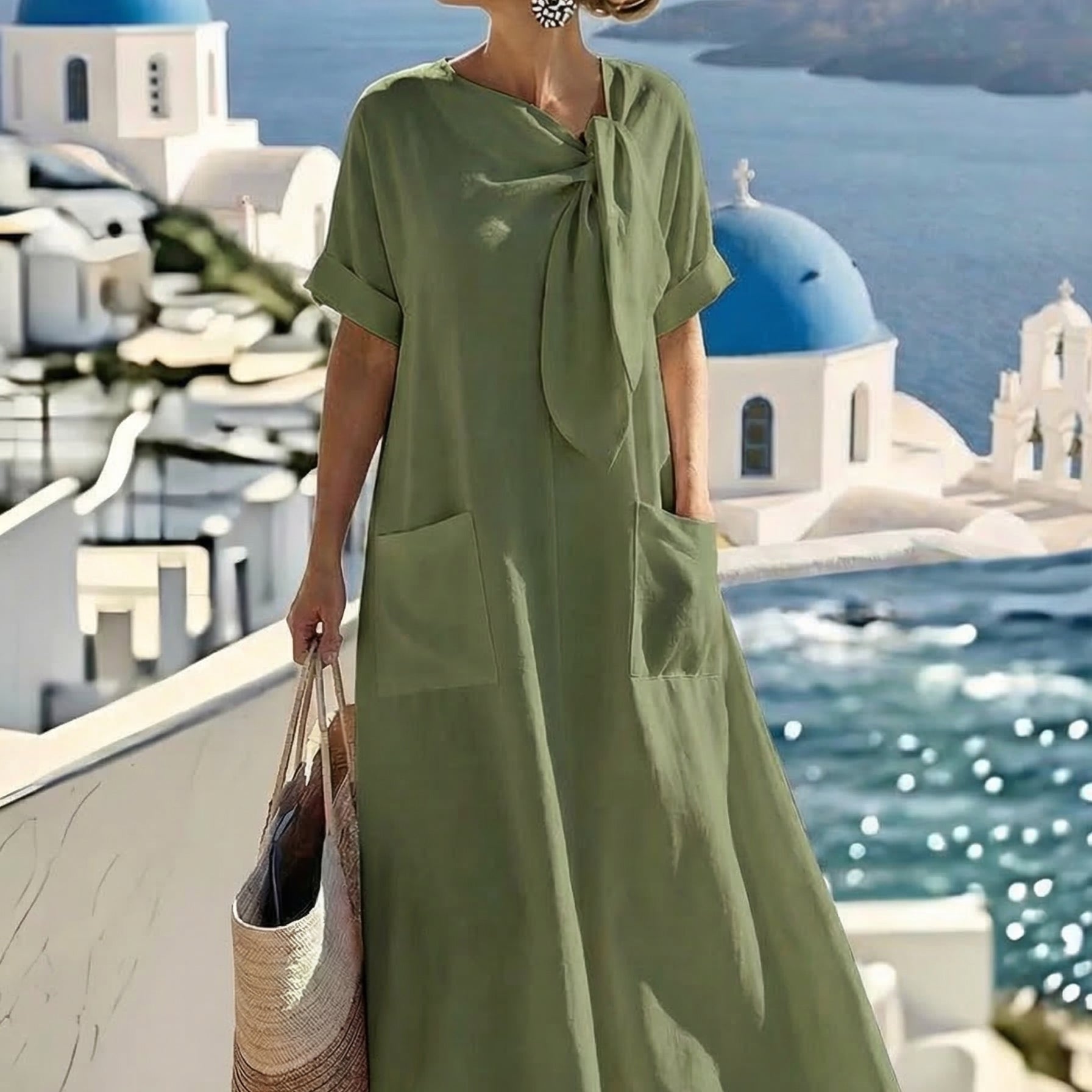 Flor - Vestido Elegante com Bolsos